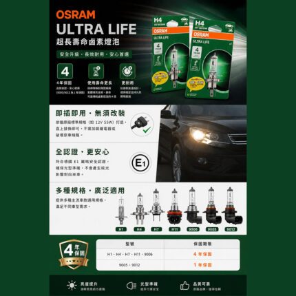 OSRAM 鹵素燈｜長壽型燈泡